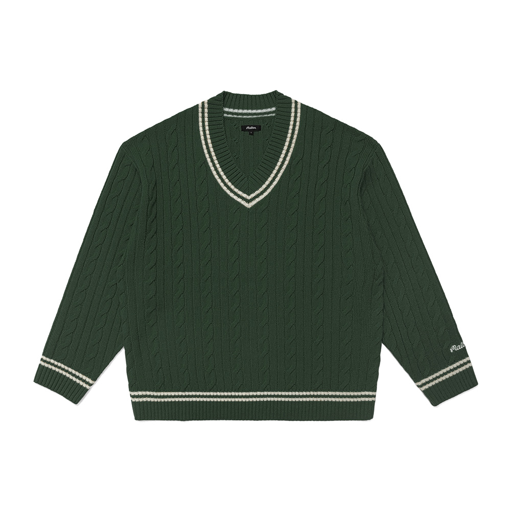 [Health Seekers&amp;Golfers] Ivy 케이블 니트 스웨터 GREEN
