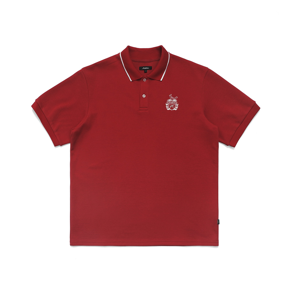 [Health Seekers&amp;Golfers] 카디널 로고 피케 반팔 티셔츠 RED