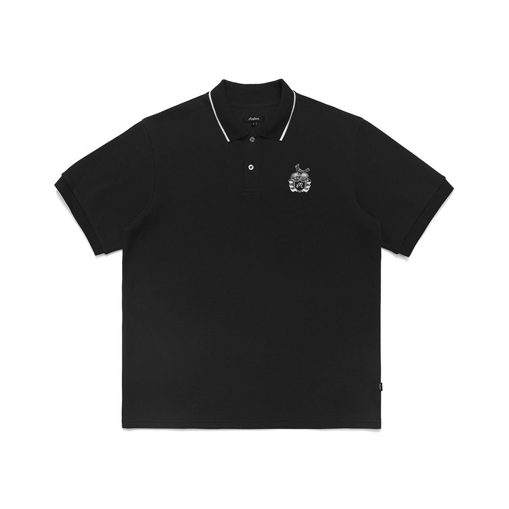 [Health Seekers&amp;Golfers] 카디널 로고 피케 반팔 티셔츠 BLACK