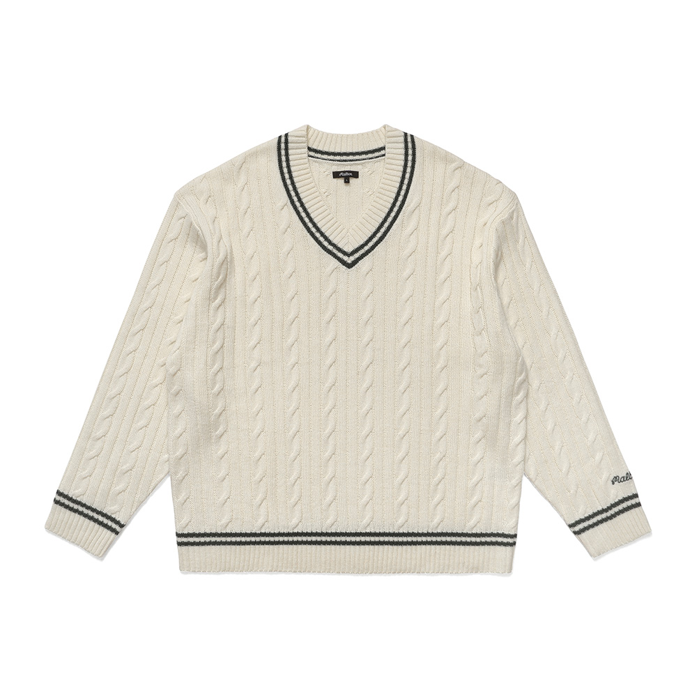 [Health Seekers&amp;Golfers] Ivy 케이블 니트 스웨터 OFF WHITE
