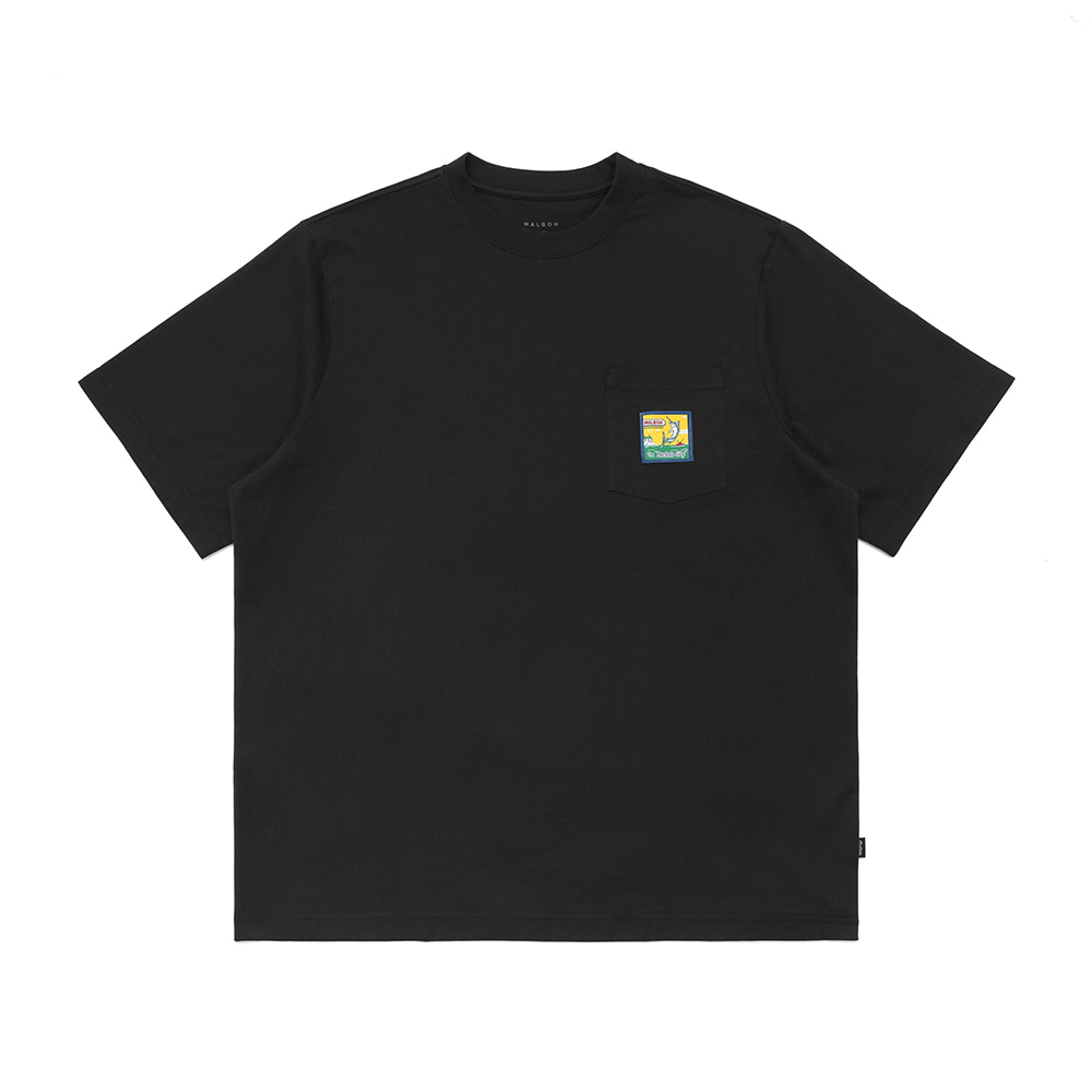 [Buckets City] 라운드 포켓 티셔츠 BLACK